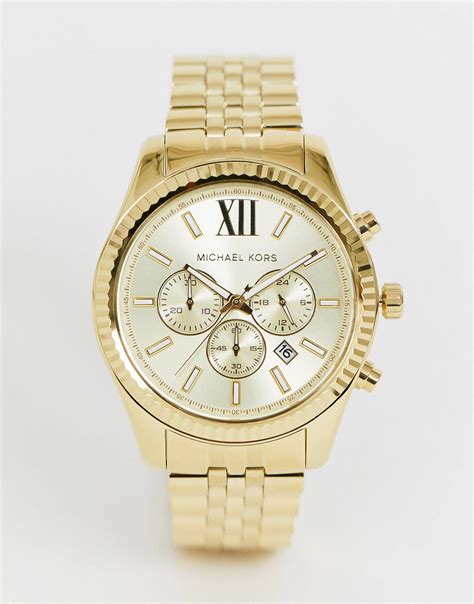 michael kors mk8281 lexington goldener chronograph|Michael Kors lexington.